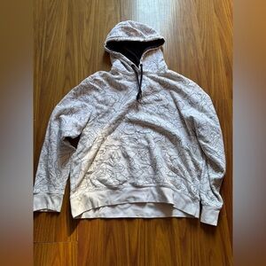 Men's White Patterned Hoodie Size large